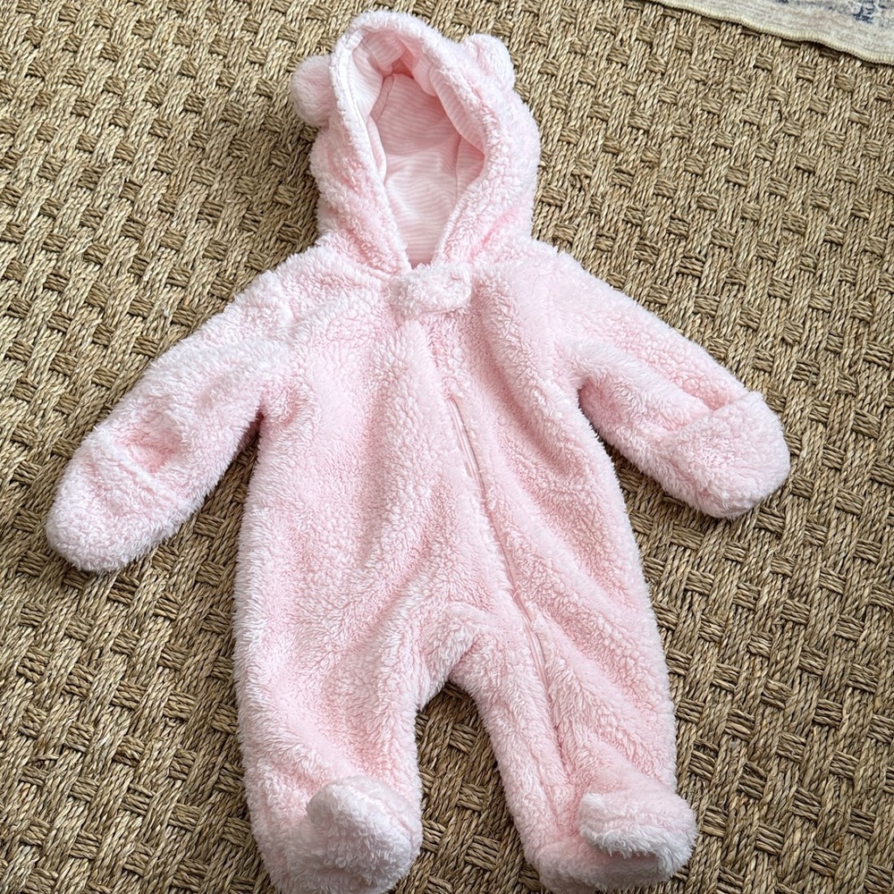 Cozy Pink Sherpa Fleece Newborn Carters Baby Onesie
